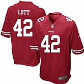 Nike Men & Women & Youth 49ers #42 Ronnie Lott Red Team Color Game Jersey,baseball caps,new era cap wholesale,wholesale hats